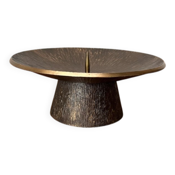 Bougeoir Brutaliste en Bronze Milieu du Siècle, années 1960