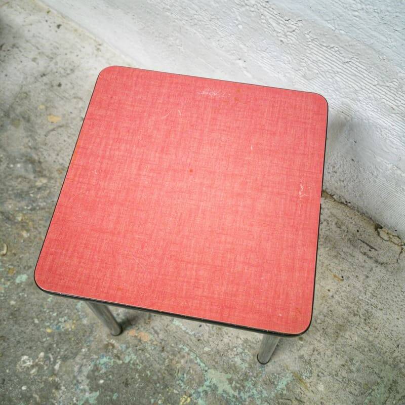 Red formica stool