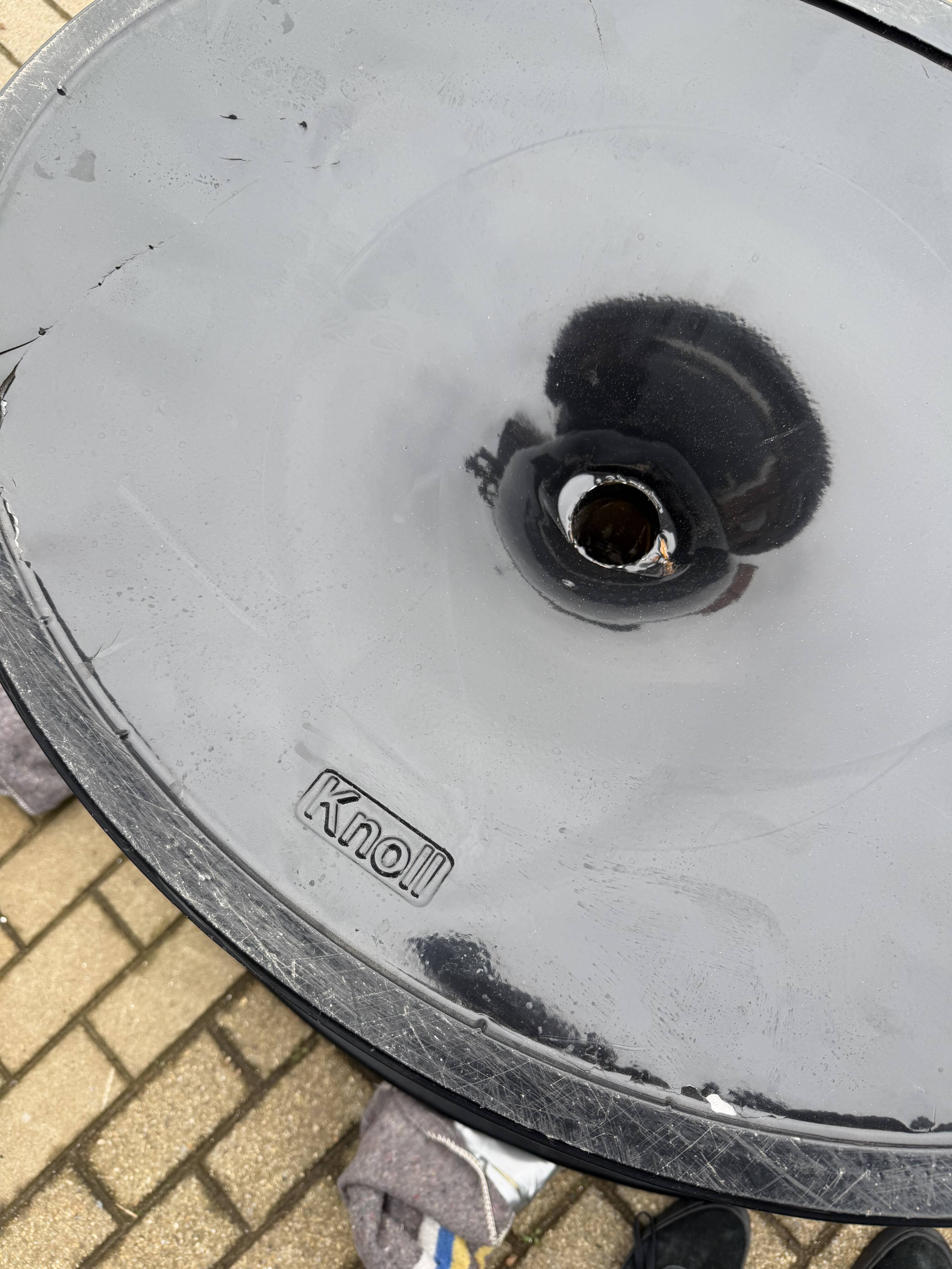 Original oval dining table Knoll Tulip (244cm) Emperador