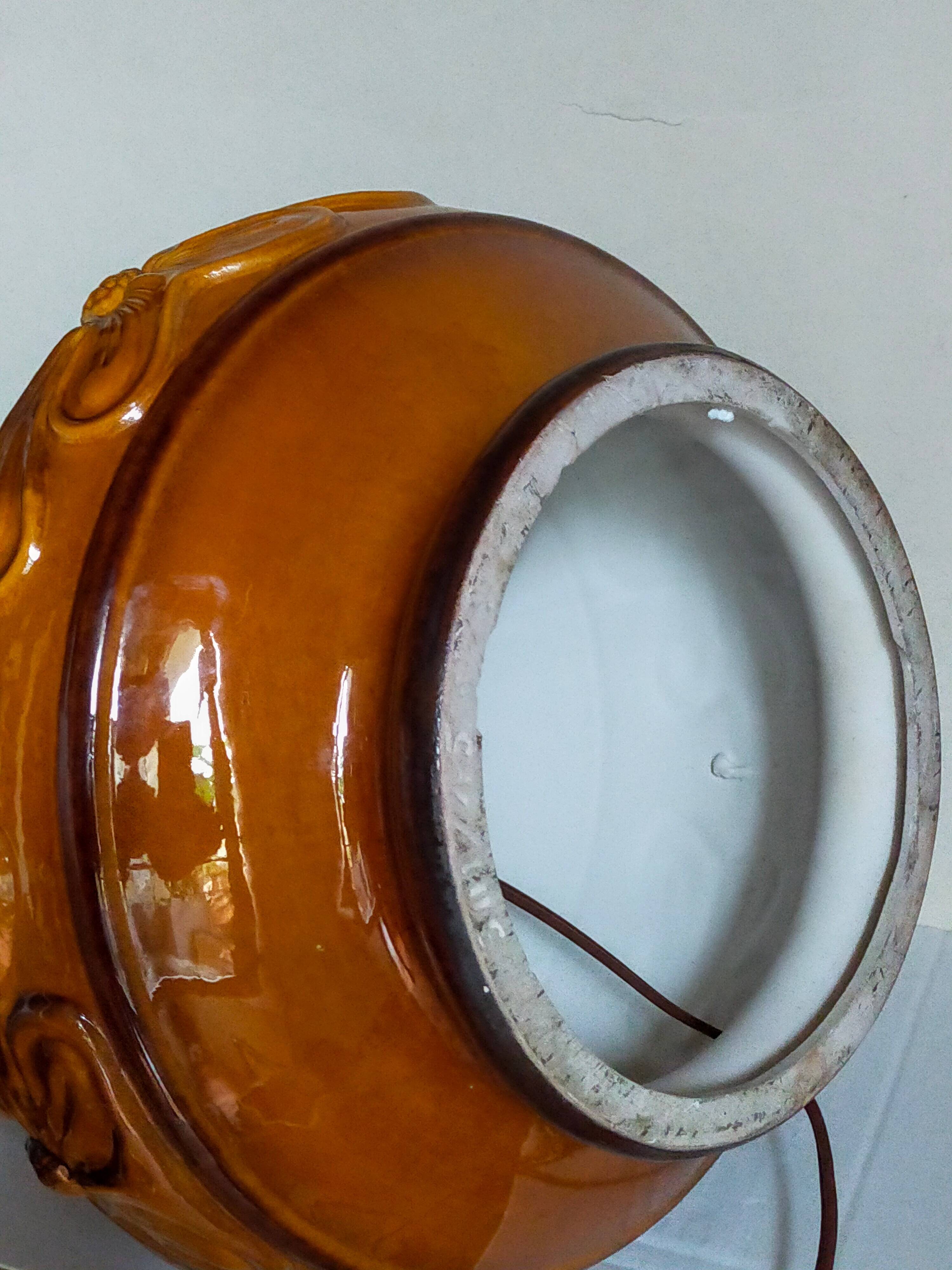 West germany ceramic floor lamp 70s