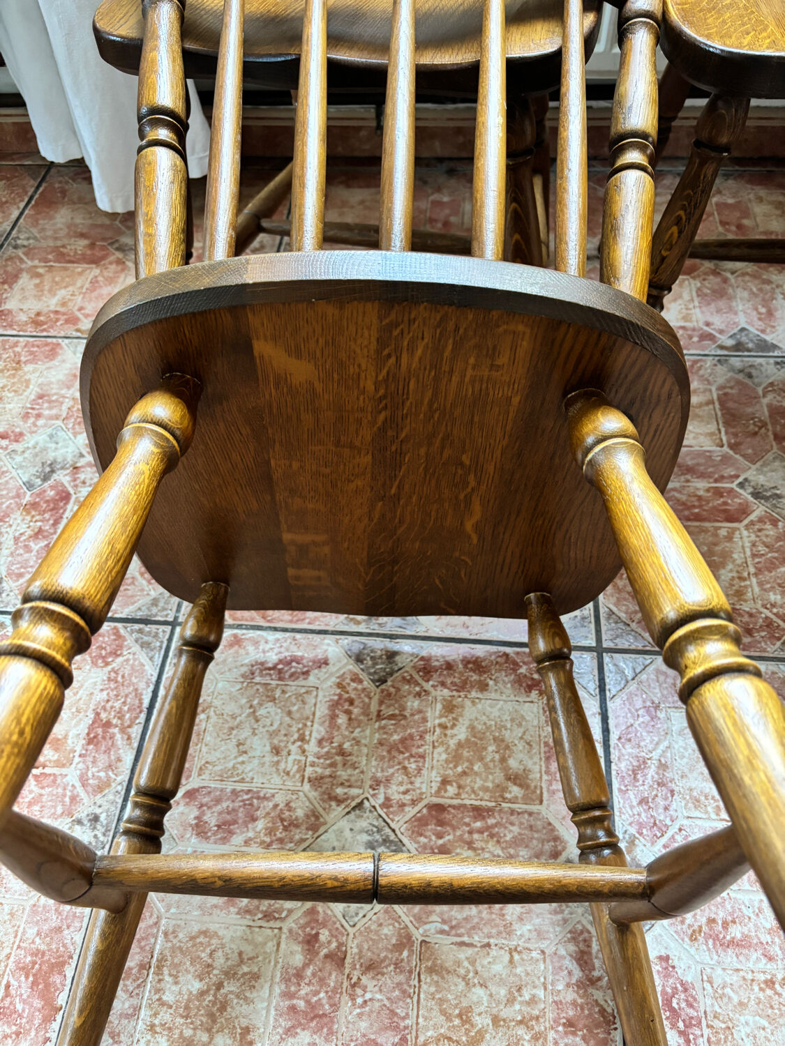 2 solid oak chairs