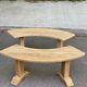 Pair of renovated Barrois-style curved benches in solid oak