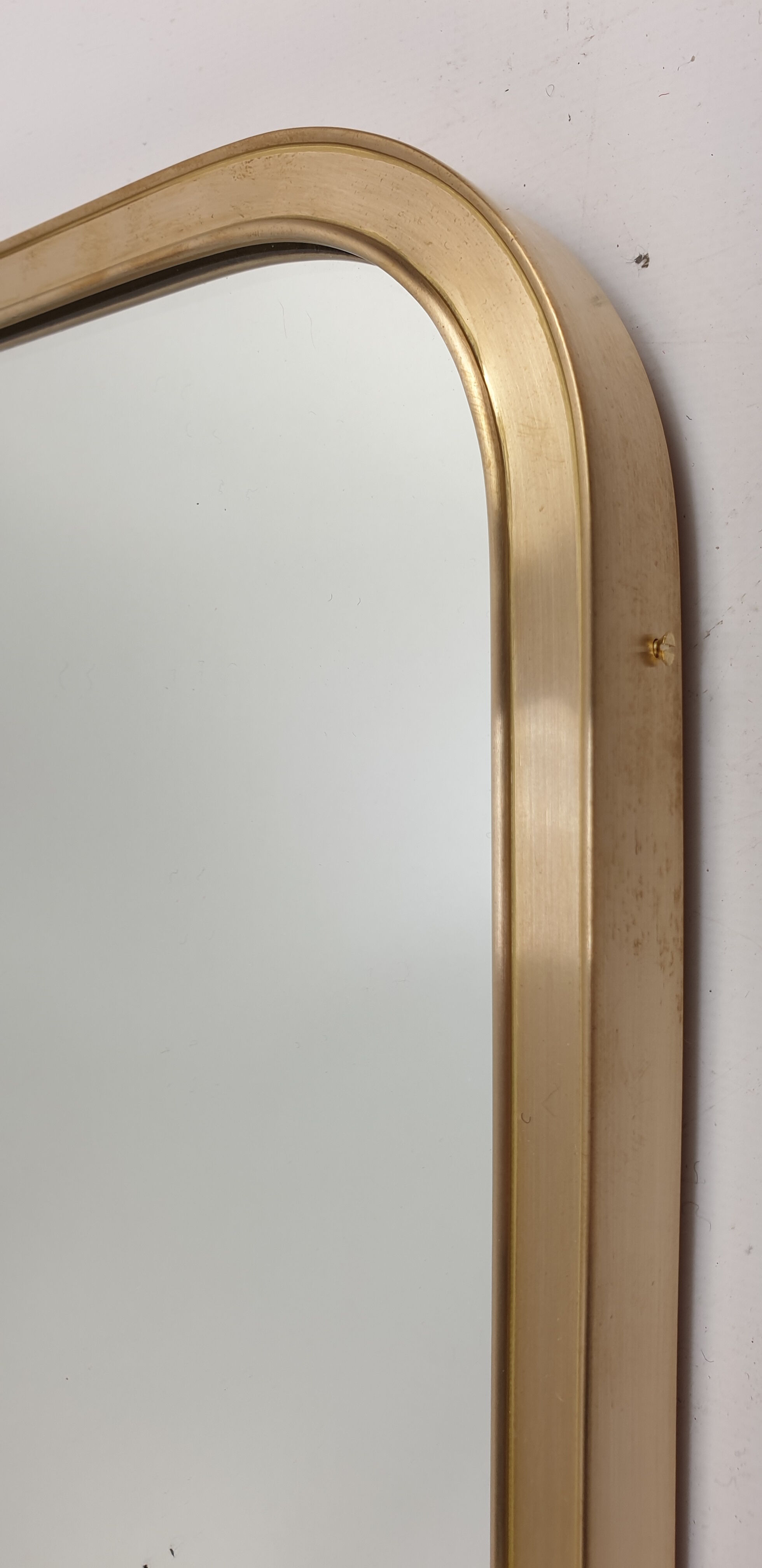 Italian wall mirror with brass frame, 1950
