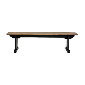 Antique refectory bench in solid wood