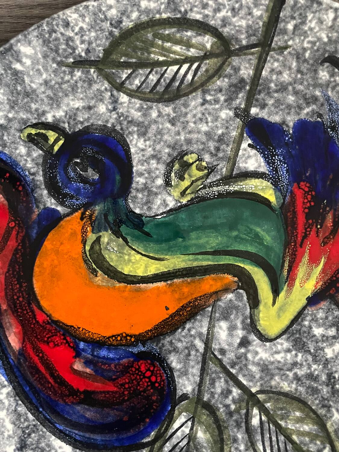 Set of 6 hand-painted ceramic plates – Modernist style