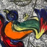 Set of 6 hand-painted ceramic plates – Modernist style