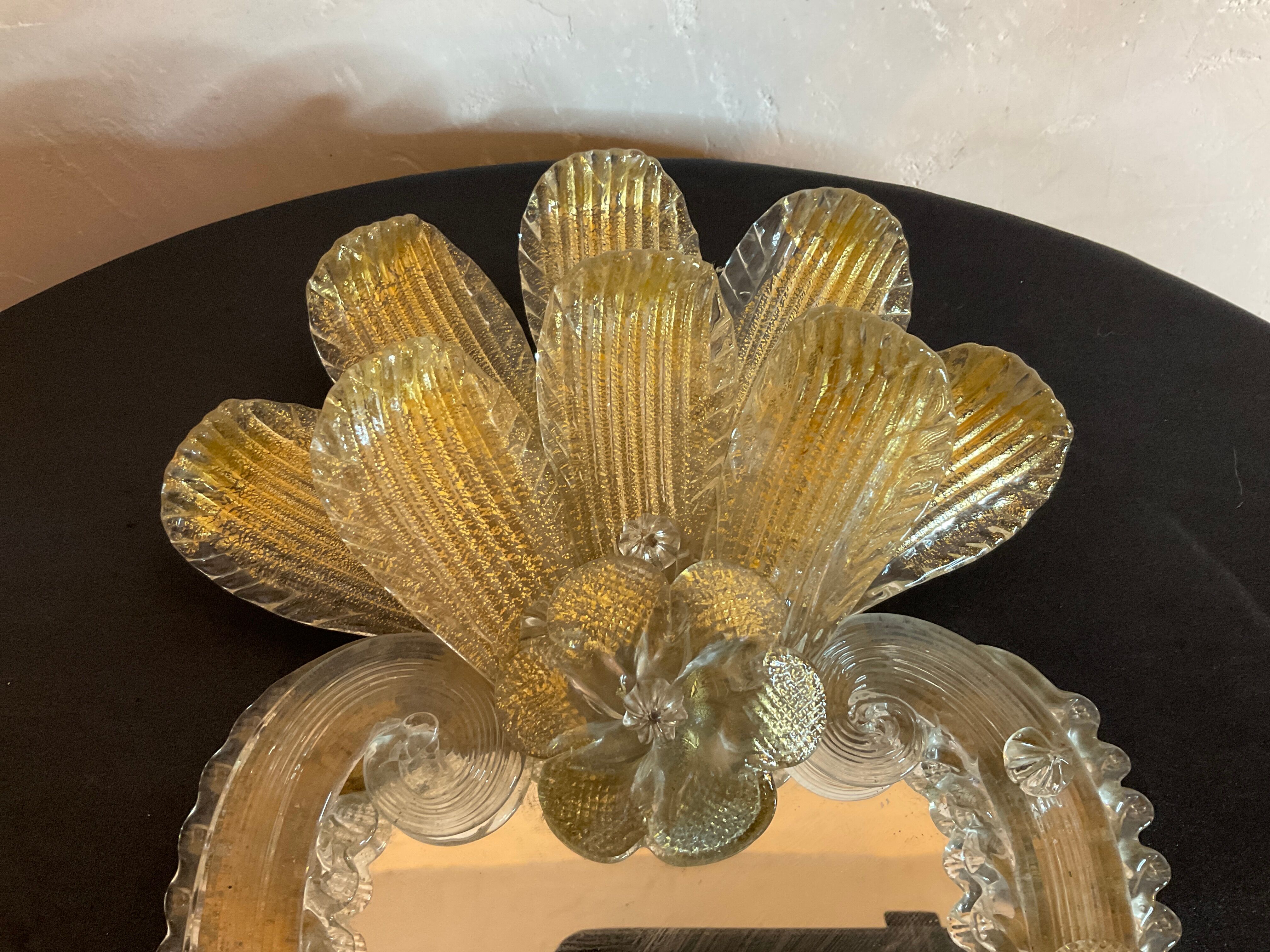 Venetian art nouveau wall mirror Murano 24x44cm