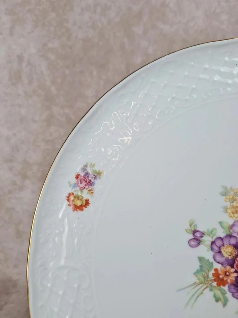 Large cake plate in fine porcelain Schumann Germany 🇩🇪
