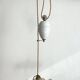 Suspension opaline verre froufrou ocre monte et baisse