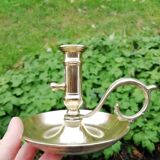 Pair of brass candle holders