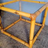 Square rattan end coffee table ep 1970