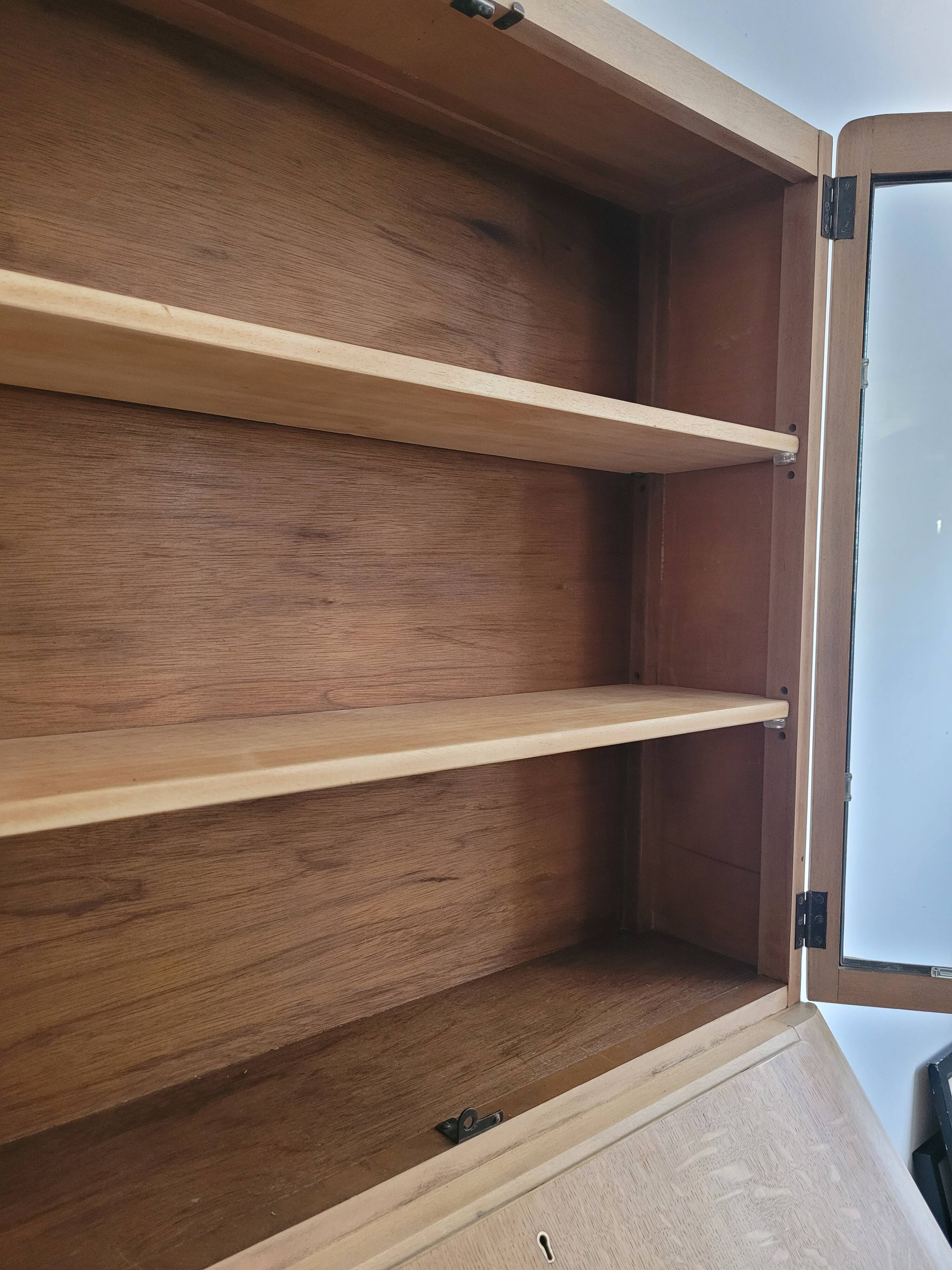 Antique English secretary display cabinet