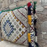Oreiller berbère vintage Housse de coussin marocain Laine