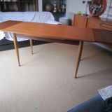 Table veneered teak 1965 with extensions