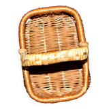 Vintage woven rattan basket - small honey-colored children's basket