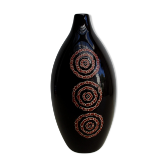 Large black ceramic vase