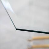 Hexagonal glass table by Sandro Petti, for Angolometallarte, 1970