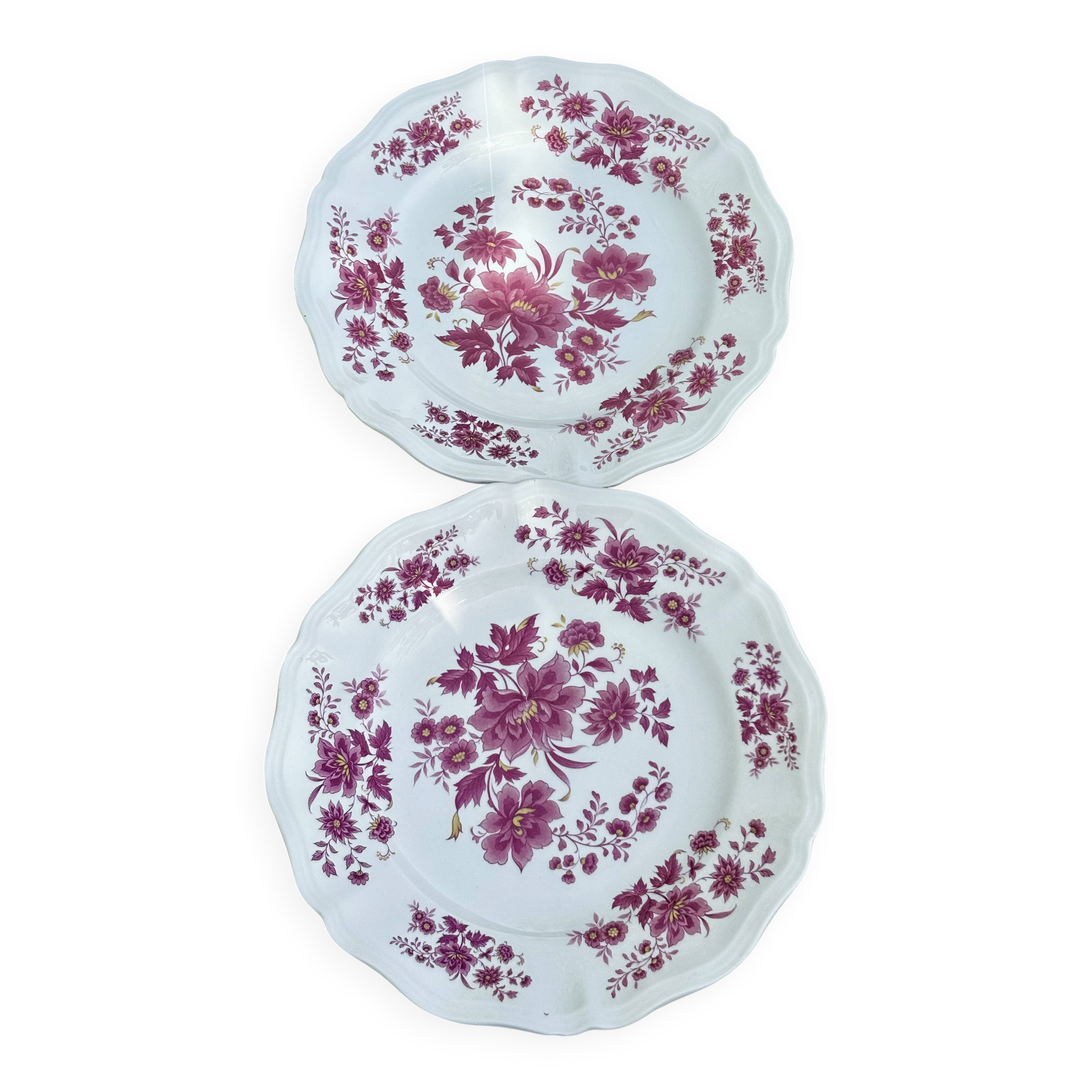 Set of two flat plates Sarreguemines Aubusson