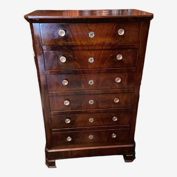 Chest of drawers with 6 drawers mahogany style Restoration