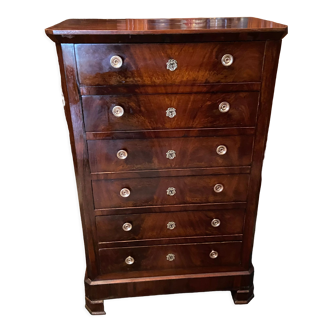 Chest of drawers with 6 drawers mahogany style Restoration