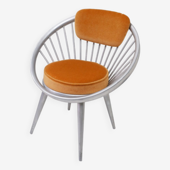 Yngve Ekström Circle chair orange, 1960s