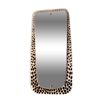 Mid Century Modern Wall Mirror with Polka Dot pattern, Italy 1960s