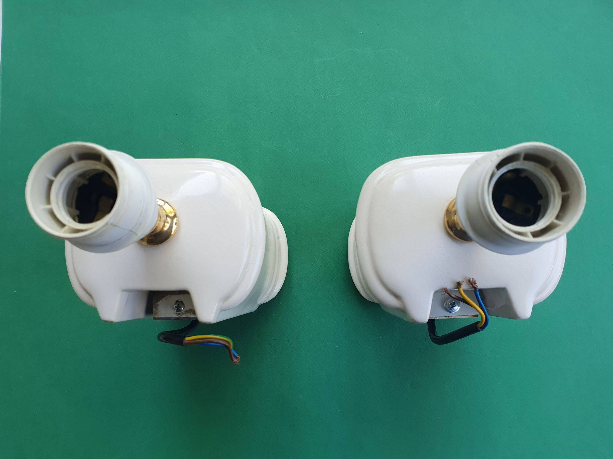 Pair of vintage ceramic wall sconces