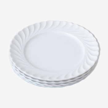 4 assiettes Haviland en porcelaine blanche