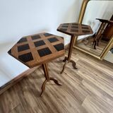 Pair of inlaid hexagonal saddles