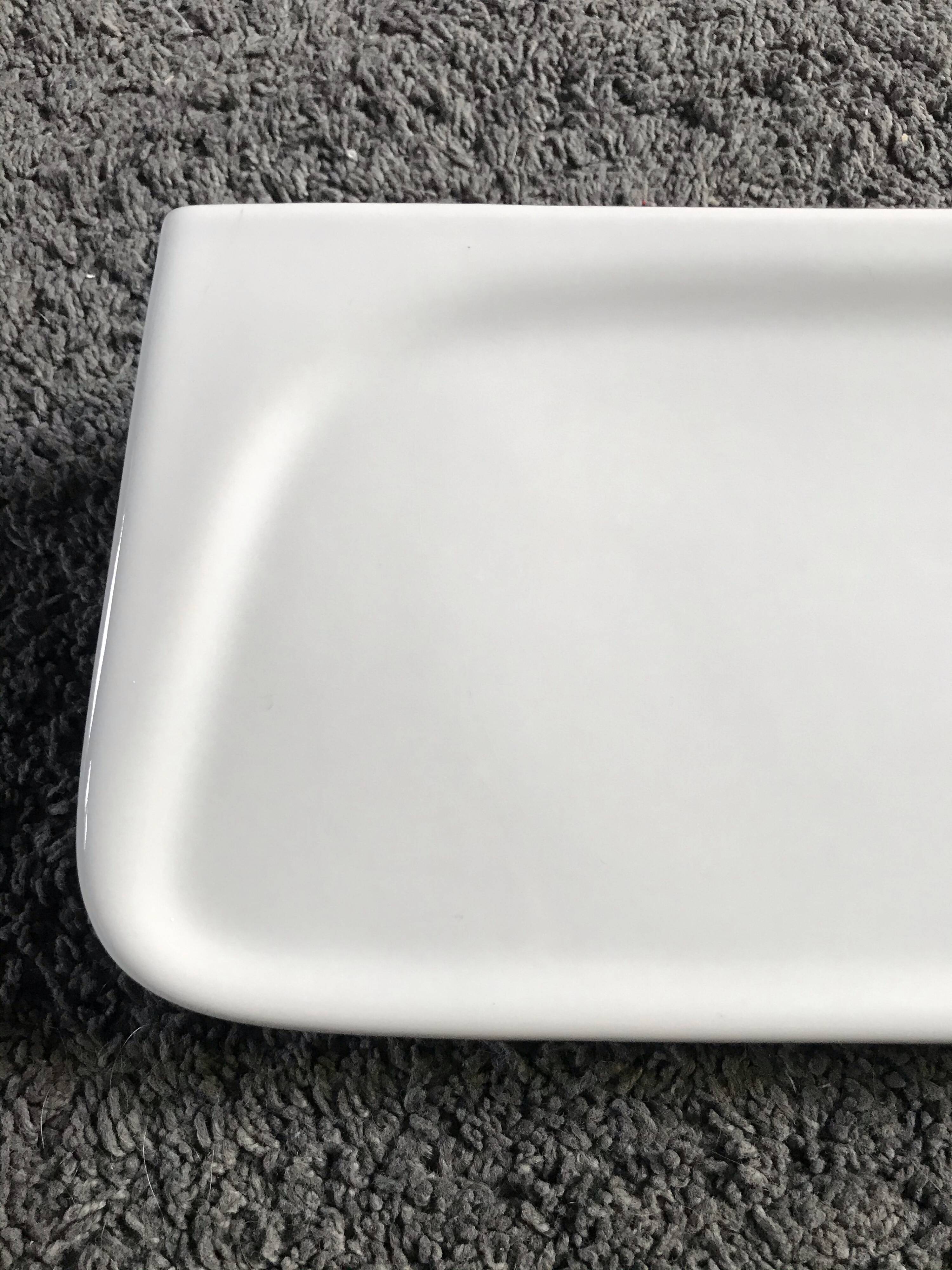Vintage white porcelain ceramic bathroom wall shelf from the 1950s