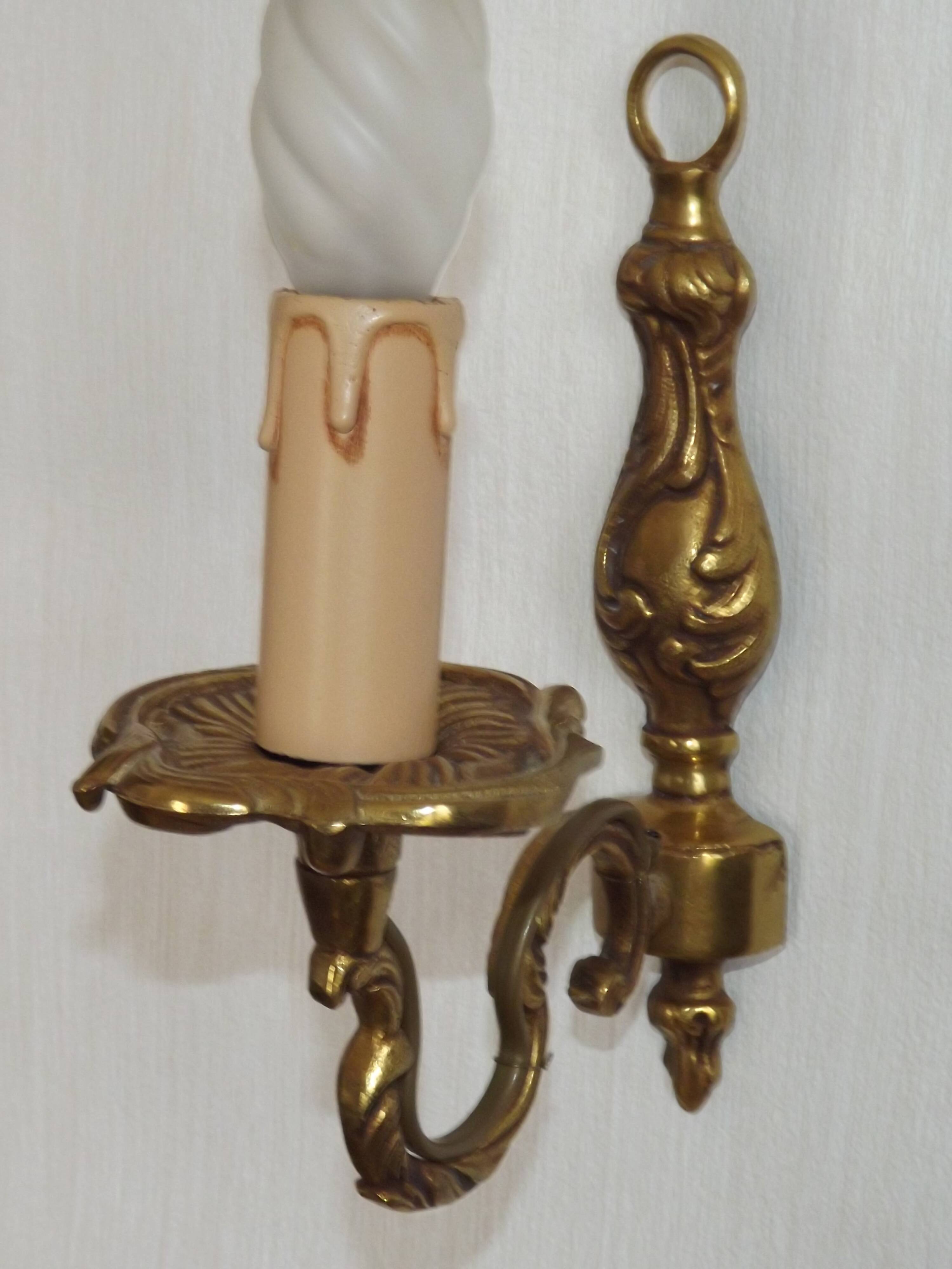 French Bronze Single Wall Sconce  Mid Century Single Light Fixture 5412
