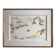 Watercolor in colors signed by alain bonnefoit, nude elongated, 2015