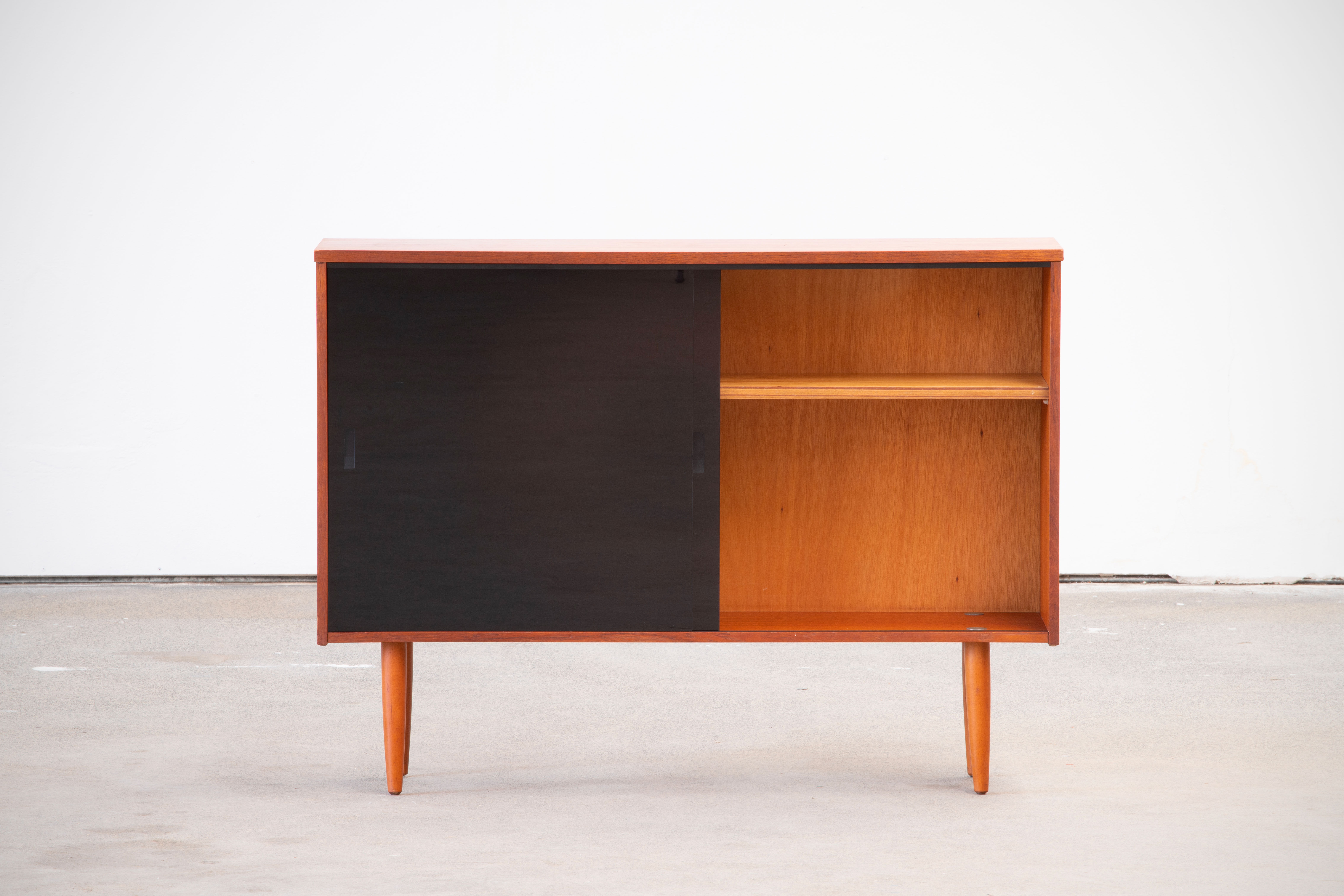 Vintage teak and glass sideboard 114cm