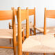 Ensemble de 6 chaises CH36 de Hans J. Wegner en chêne, corde danoise
