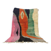 Grand tapis marocain fait main à motifs colorés