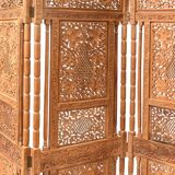 Indian four-leaf wooden screen