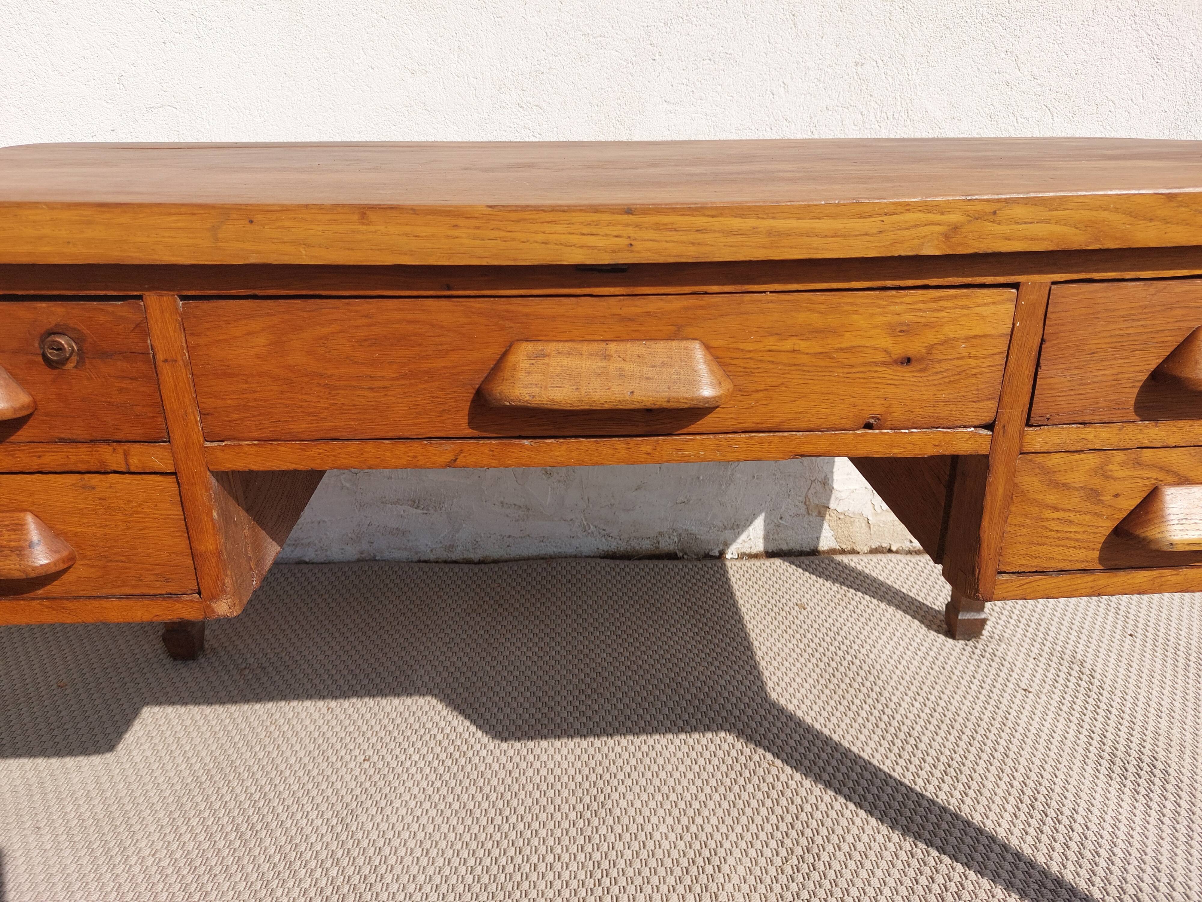 bureau en bois massif, vintage, bohème