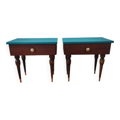 Paire de tables chevet vintage