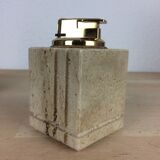 Travertine lighter, cubic, 80s