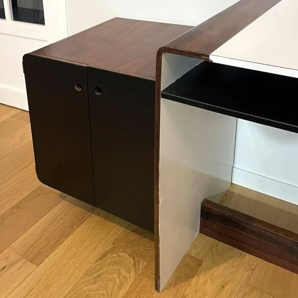 Space Age vintage 1970s desk in wood and black – PM