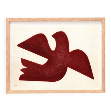 Peinture original sur papier  "Bird" signée Eawy