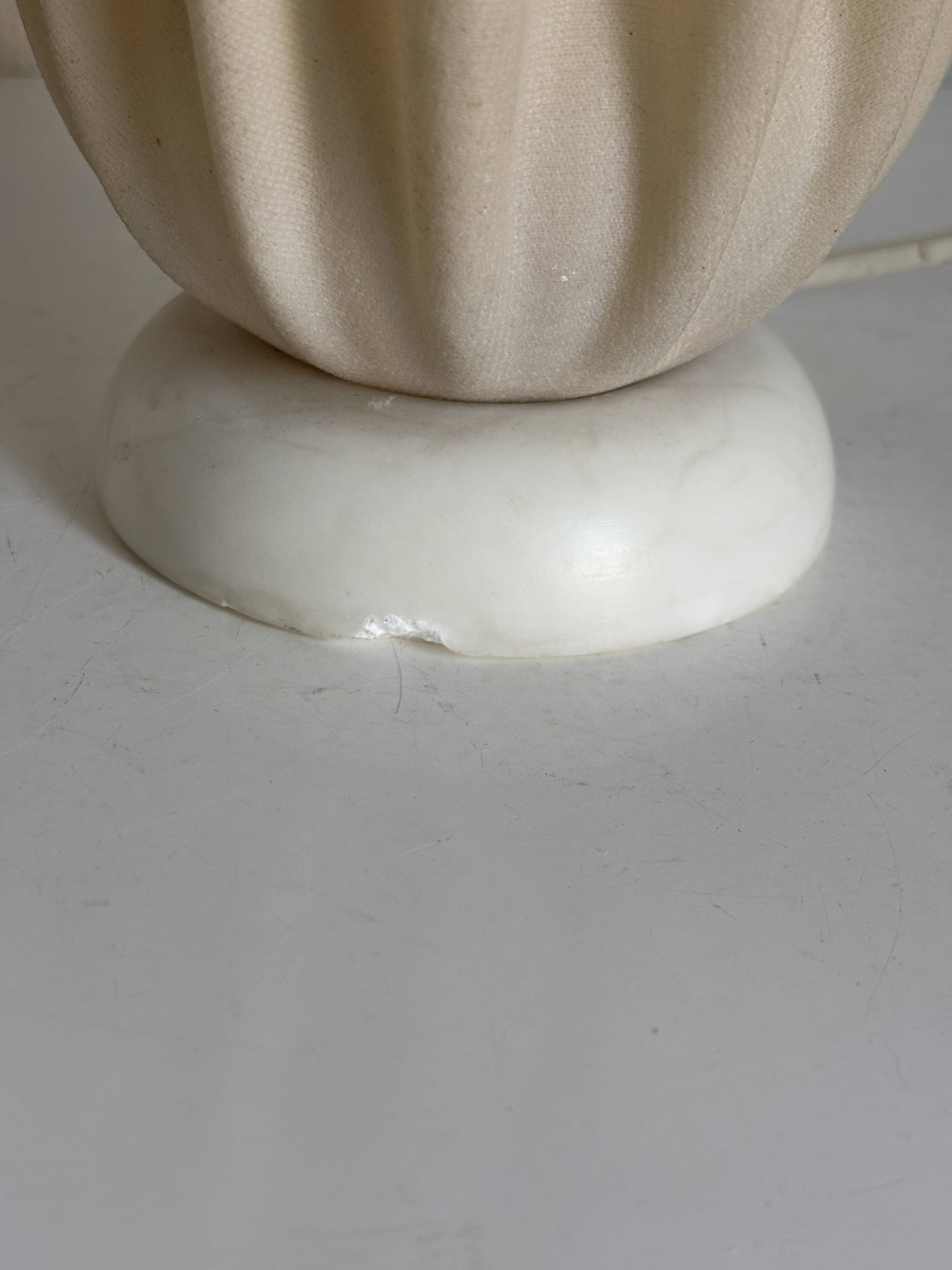 Vintage 1970 Athéna lamp by Georgia Jacob, draped in light salmon - 50 cm