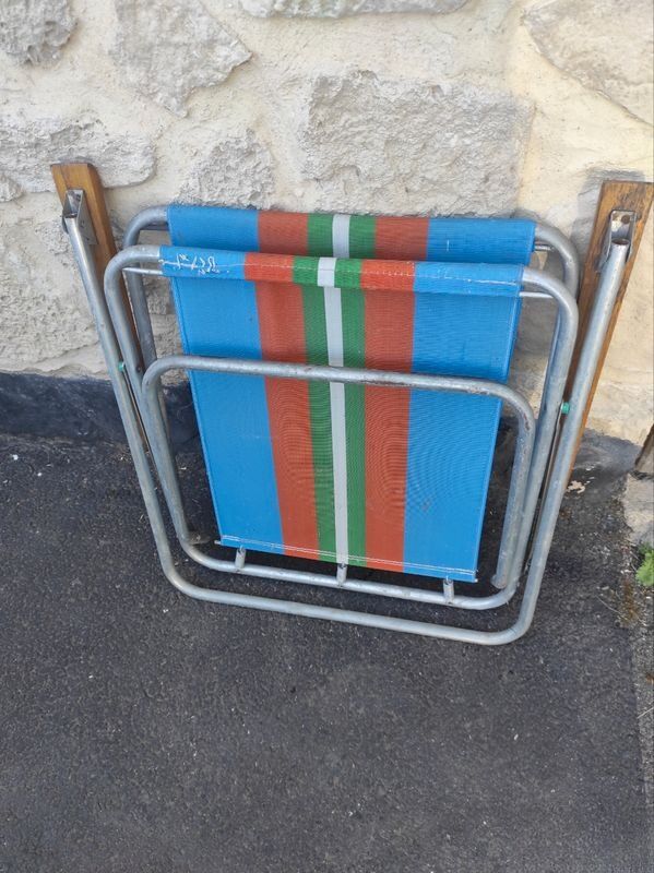 Chaise pliante de camping rétro vintage 1970