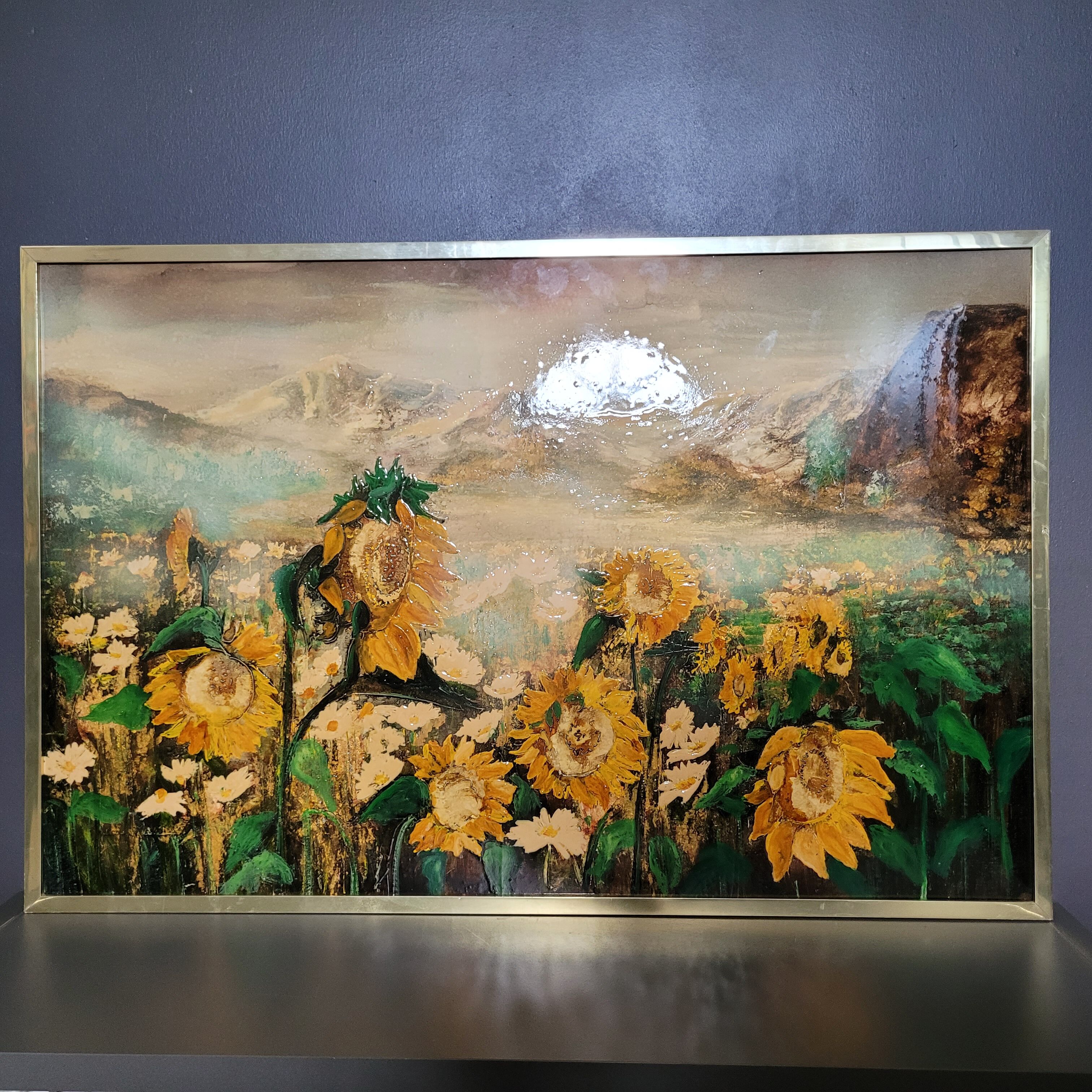 Oil painting on metal panel