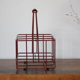 Red metal bottle holder