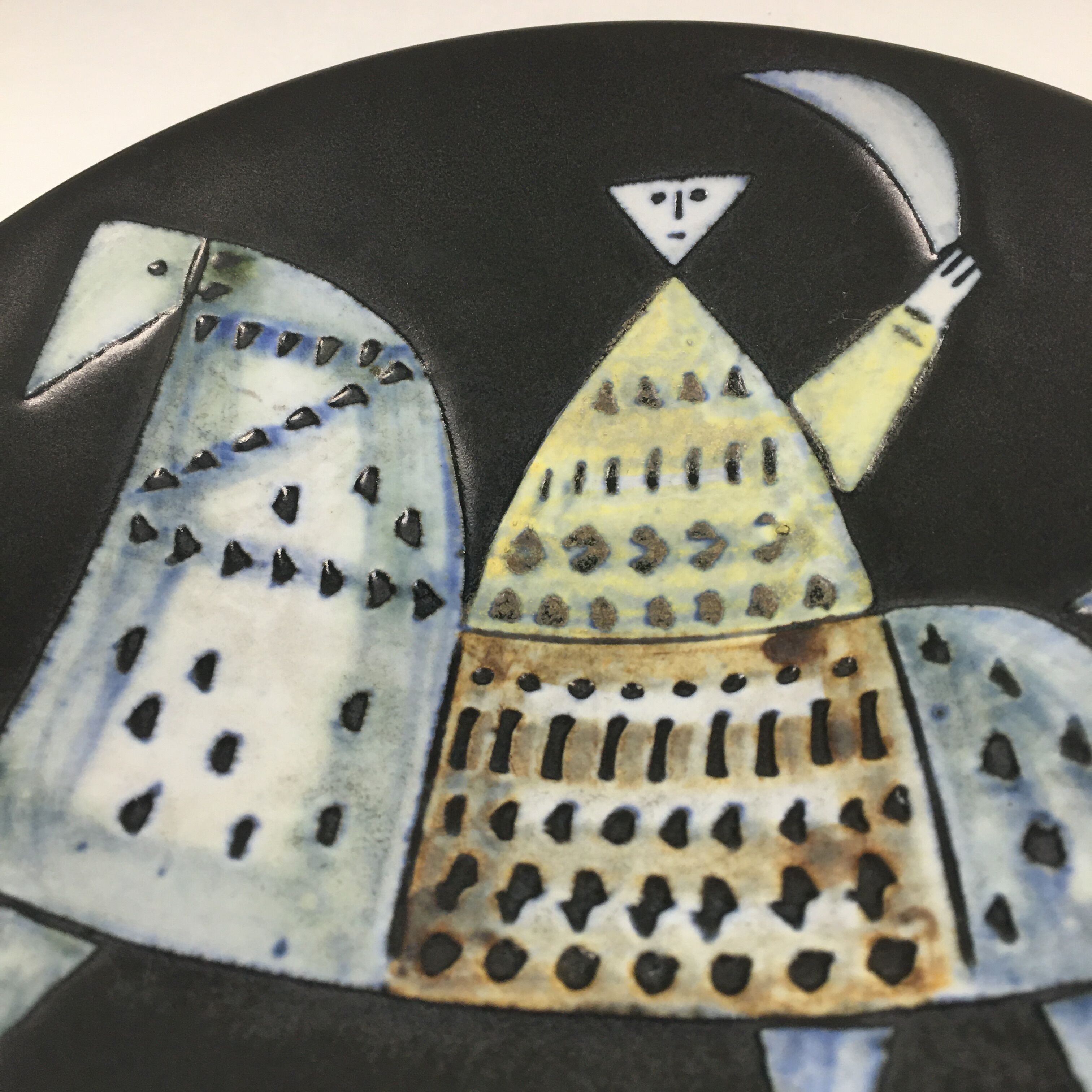 Decorative dish in glazed stoneware, "varite", lisa larson, gustavsberg, 60's