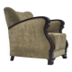 1950s, Danish relax armchair, green furniture velour, beech wood.
