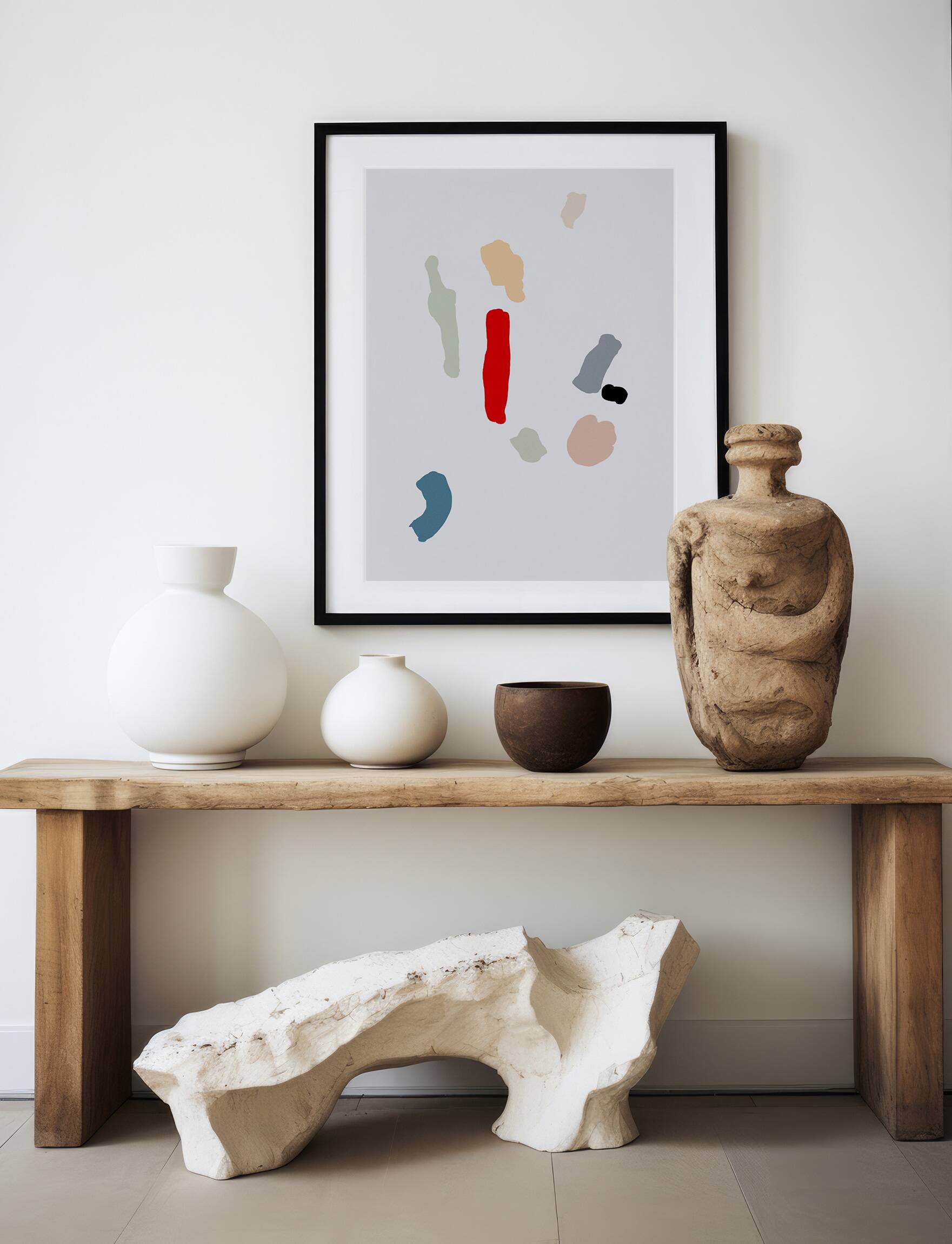Abstract pebbles giclee print 50x70 cm