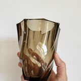 Amber glass vase