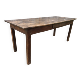 Rustic antique farmhouse table in solid oak with 1 drawer.